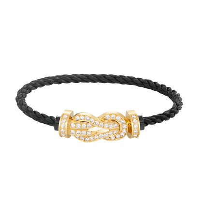 [Gaonasi]CHANCE LARGE 8 FIGURE BUCKLE FULLDIAMOND BRACELET GOLD