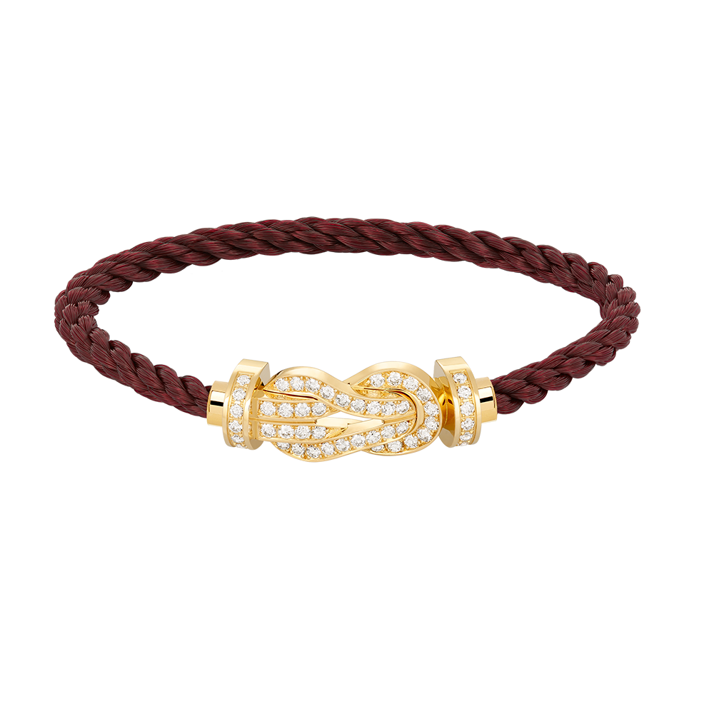 [Gaonasi]CHANCE LARGE 8 FIGURE BUCKLE FULLDIAMOND BRACELET GOLD