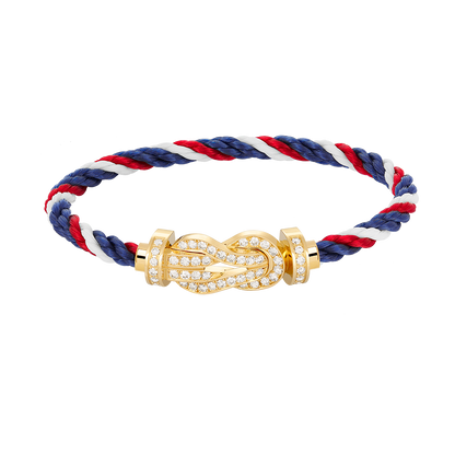 [Gaonasi]CHANCE LARGE 8 FIGURE BUCKLE FULLDIAMOND BRACELET GOLD