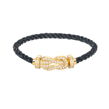 [Gaonasi]CHANCE LARGE 8 FIGURE BUCKLE FULLDIAMOND BRACELET GOLD
