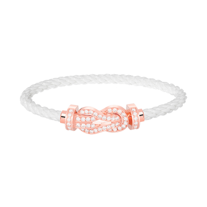 [Gaonasi]CHANCE LARGE 8 FIGURE BUCKLE FULL DIAMOND BRACELET ROSE GOLD