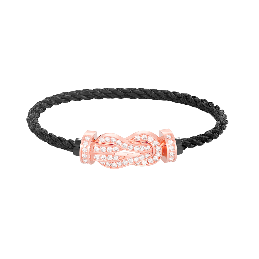 [Gaonasi]CHANCE LARGE 8 FIGURE BUCKLE FULL DIAMOND BRACELET ROSE GOLD