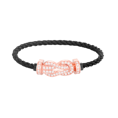 [Gaonasi]CHANCE LARGE 8 FIGURE BUCKLE FULL DIAMOND BRACELET ROSE GOLD