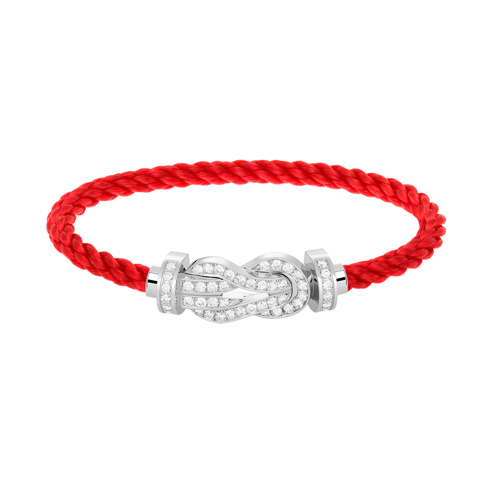 [Gaonasi]CHANCE LARGE 8 FIGURE BUCKLE FULL DIAMOND BRACELET SILVER
