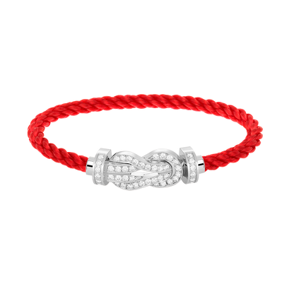 [Gaonasi]CHANCE LARGE 8 FIGURE BUCKLE FULL DIAMOND BRACELET SILVER