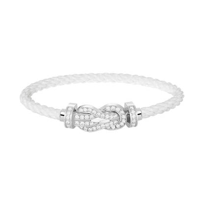 [Gaonasi]CHANCE LARGE 8 FIGURE BUCKLE FULL DIAMOND BRACELET SILVER