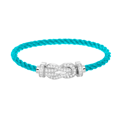 [Gaonasi]CHANCE LARGE 8 FIGURE BUCKLE FULL DIAMOND BRACELET SILVER