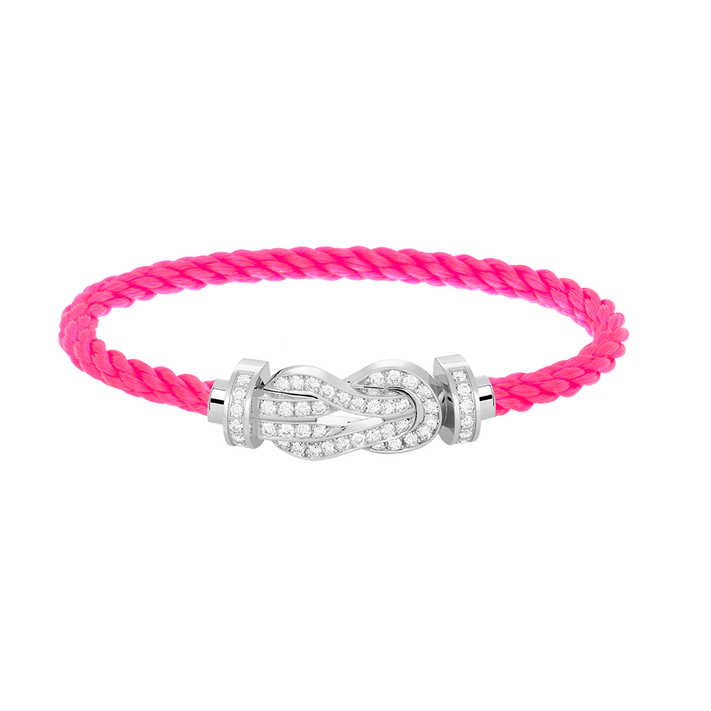 [Gaonasi]CHANCE LARGE 8 FIGURE BUCKLE FULL DIAMOND BRACELET SILVER