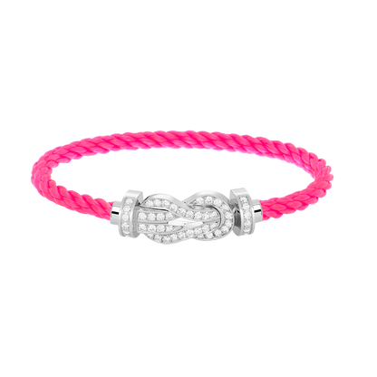 [Gaonasi]CHANCE LARGE 8 FIGURE BUCKLE FULL DIAMOND BRACELET SILVER