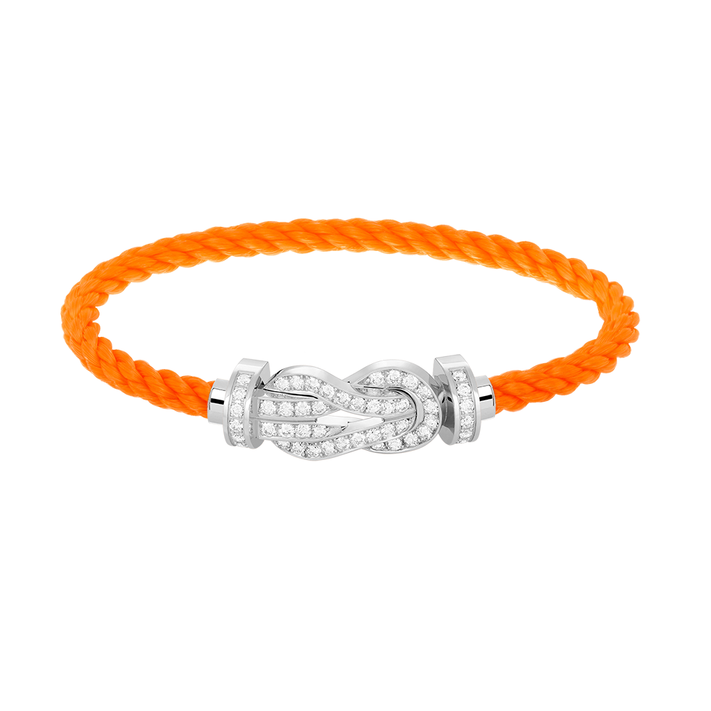 [Gaonasi]CHANCE LARGE 8 FIGURE BUCKLE FULL DIAMOND BRACELET SILVER
