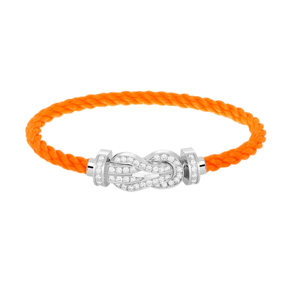 [Gaonasi]CHANCE LARGE 8 FIGURE BUCKLE FULL DIAMOND BRACELET SILVER