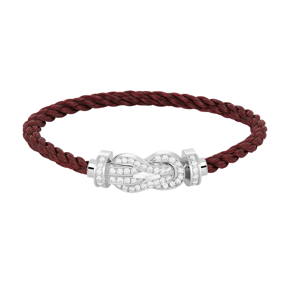 [Gaonasi]CHANCE LARGE 8 FIGURE BUCKLE FULL DIAMOND BRACELET SILVER