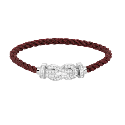 [Gaonasi]CHANCE LARGE 8 FIGURE BUCKLE FULL DIAMOND BRACELET SILVER