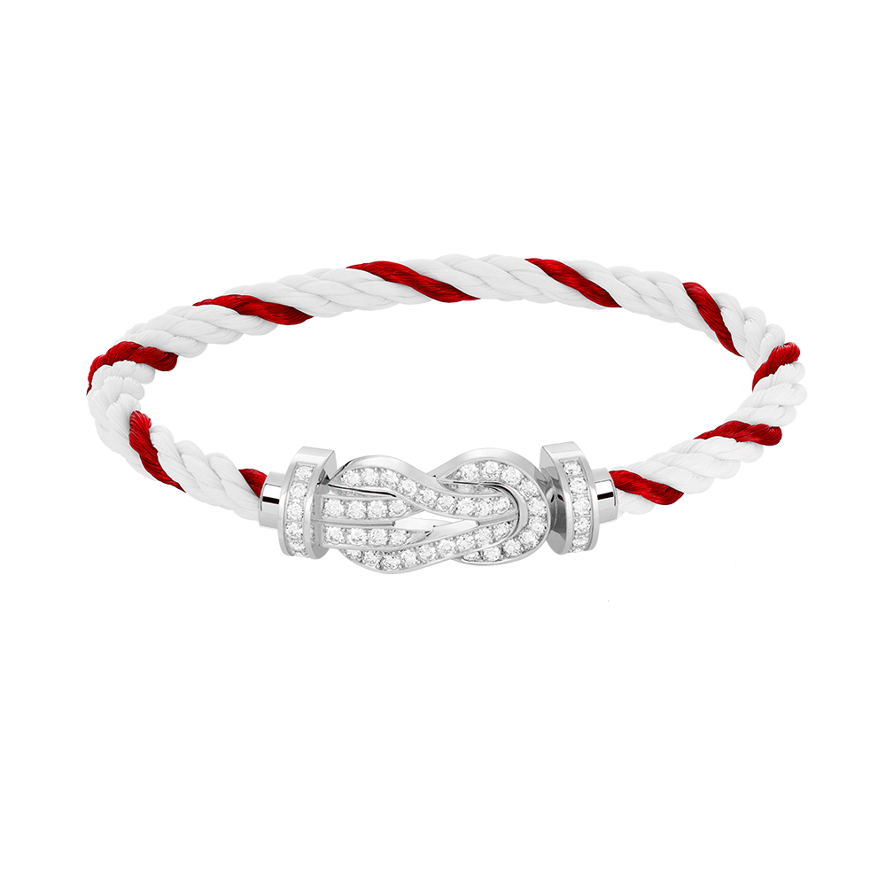 [Gaonasi]CHANCE LARGE 8 FIGURE BUCKLE FULL DIAMOND BRACELET SILVER