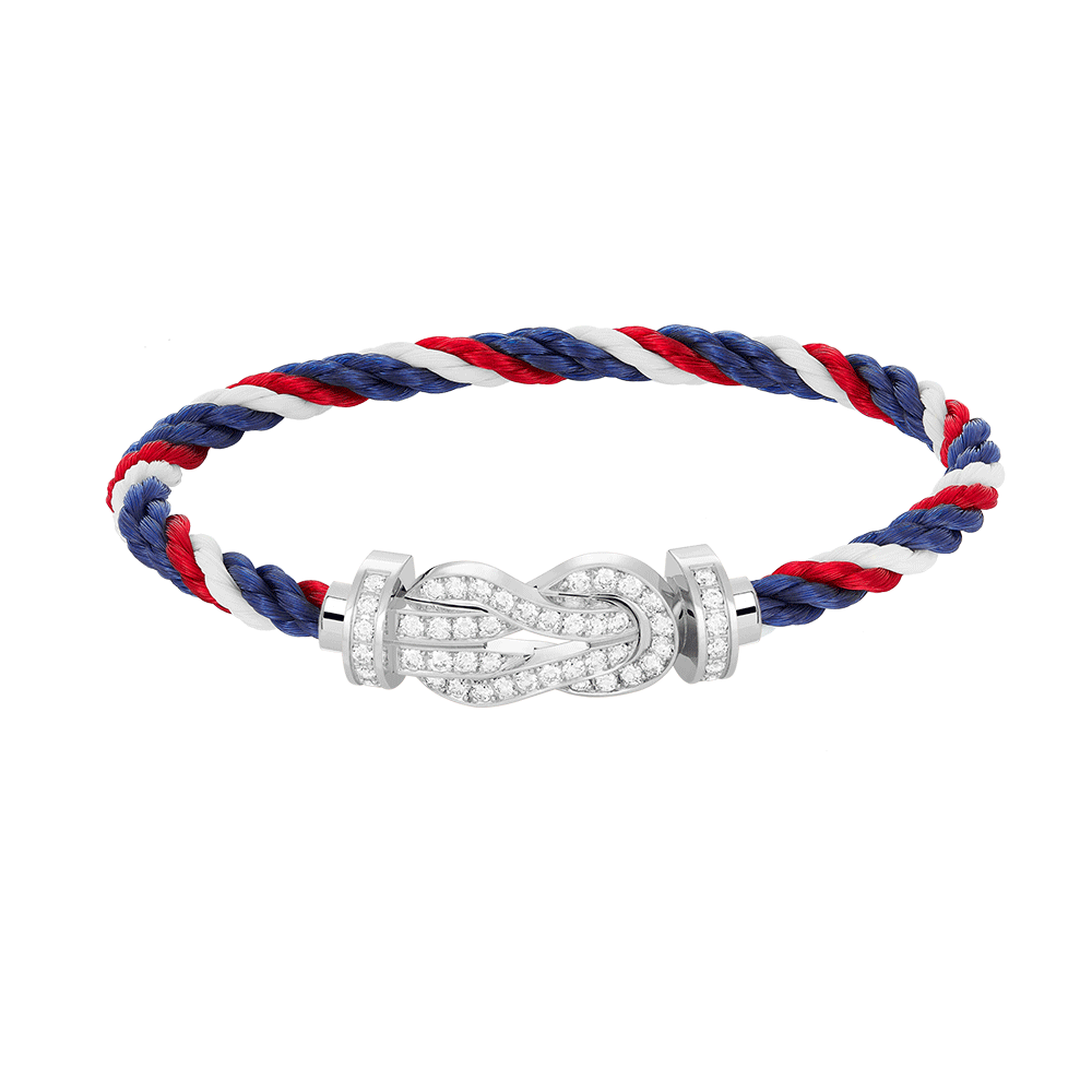 [Gaonasi]CHANCE LARGE 8 FIGURE BUCKLE FULL DIAMOND BRACELET SILVER