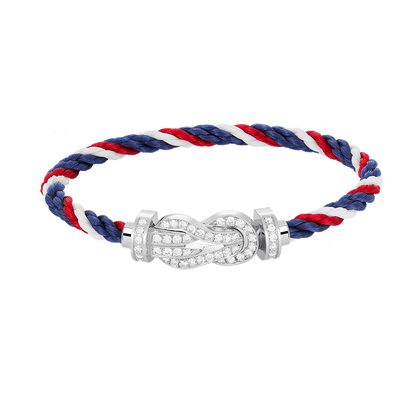 [Gaonasi]CHANCE LARGE 8 FIGURE BUCKLE FULL DIAMOND BRACELET SILVER