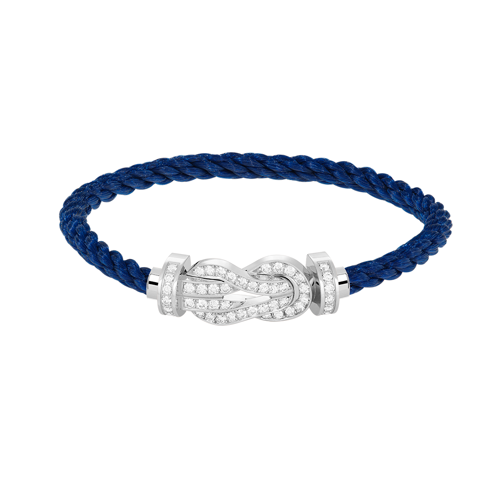 [Gaonasi]CHANCE LARGE 8 FIGURE BUCKLE FULL DIAMOND BRACELET SILVER