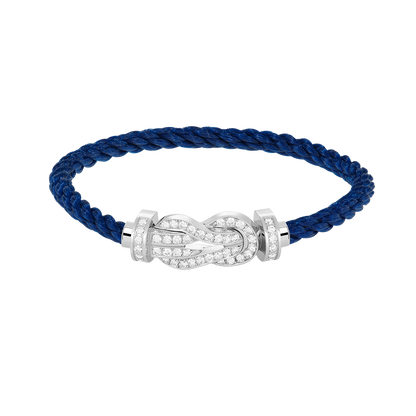 [Gaonasi]CHANCE LARGE 8 FIGURE BUCKLE FULL DIAMOND BRACELET SILVER