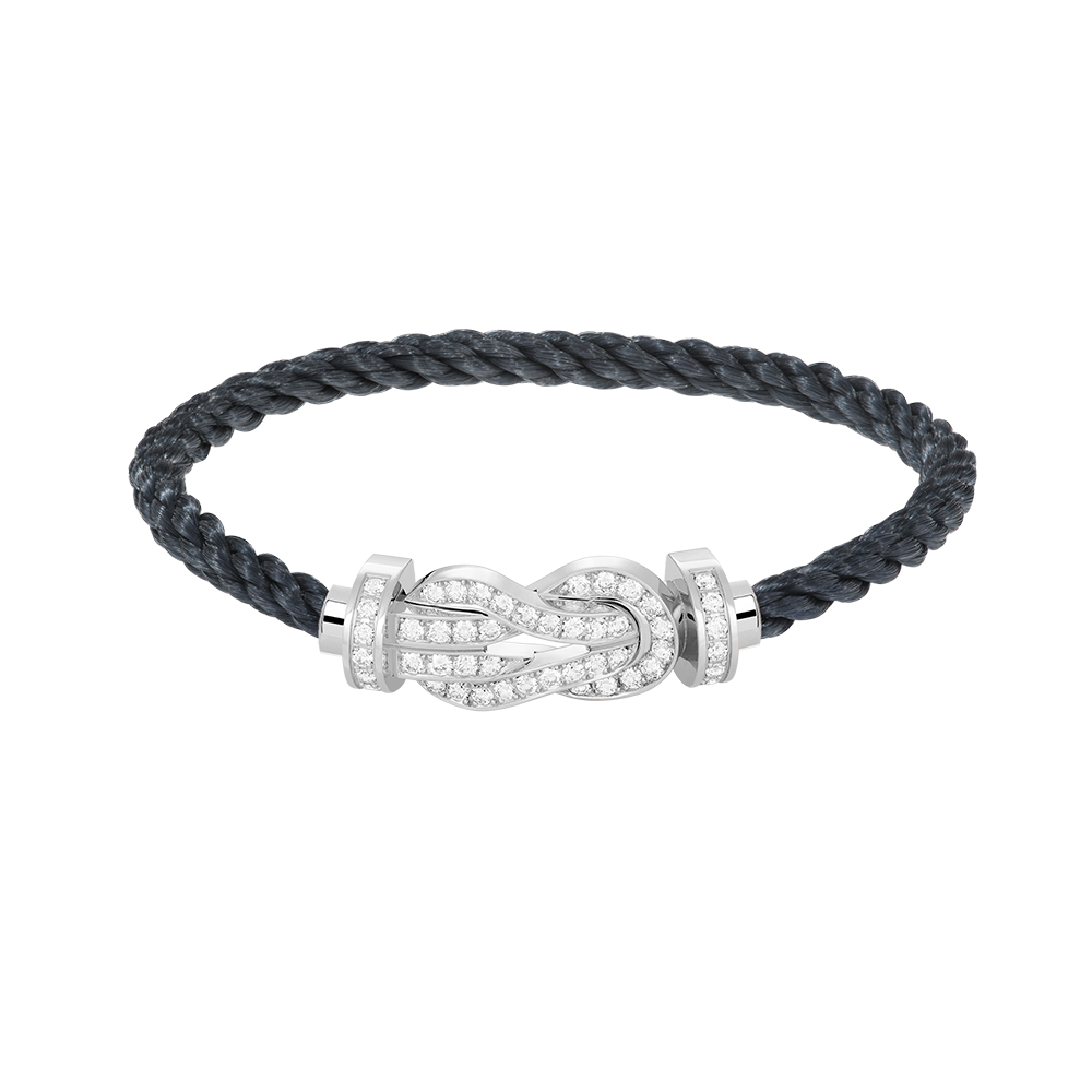 [Gaonasi]CHANCE LARGE 8 FIGURE BUCKLE FULL DIAMOND BRACELET SILVER