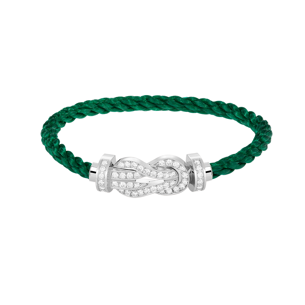 [Gaonasi]CHANCE LARGE 8 FIGURE BUCKLE FULL DIAMOND BRACELET SILVER