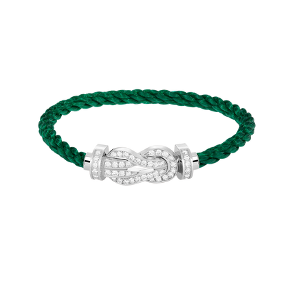 [Gaonasi]CHANCE LARGE 8 FIGURE BUCKLE FULL DIAMOND BRACELET SILVER
