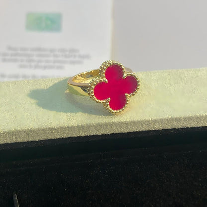 [Cadisa]NEW CLOVER PINK ENAMEL RINGS