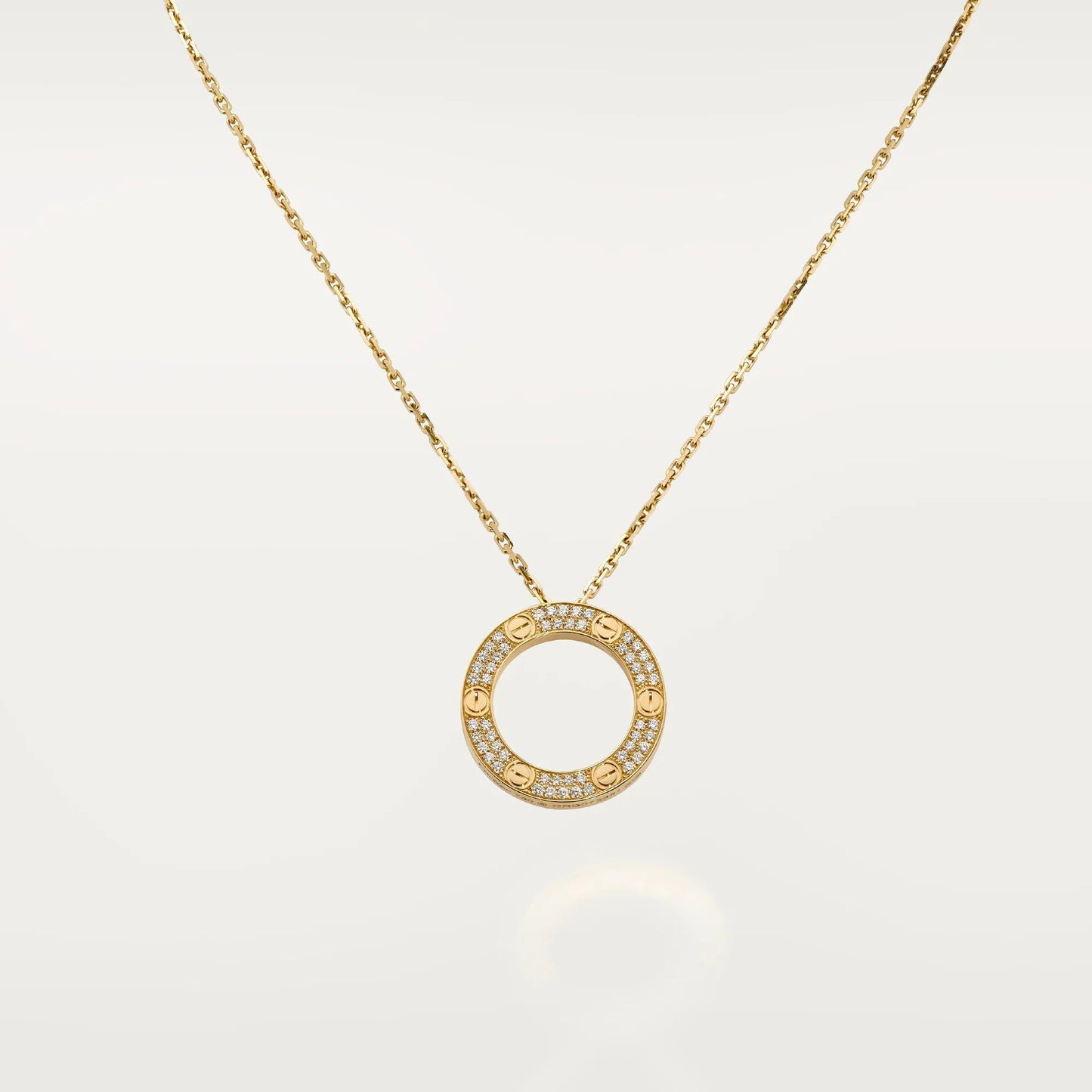 [Gaonasi Jewelry]LOVE NECKLACE 16MM  FULL DIAMOND