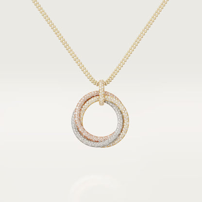 [Gaonasi Jewelry]TRINITY LARGE FULL DIAMOND  NECKLACE