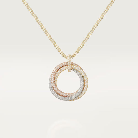 [Gaonasi Jewelry]TRINITY LARGE FULL DIAMOND  NECKLACE