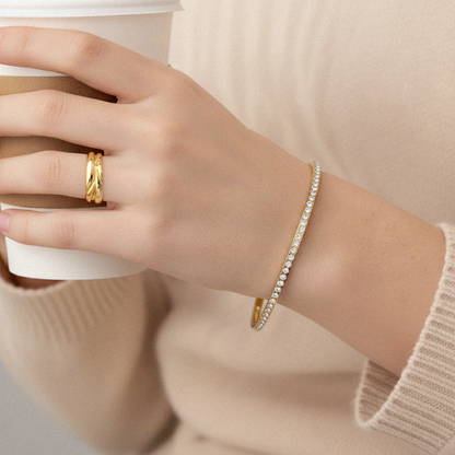[Gaonasi]Kalista Diamond Gold Bangle
