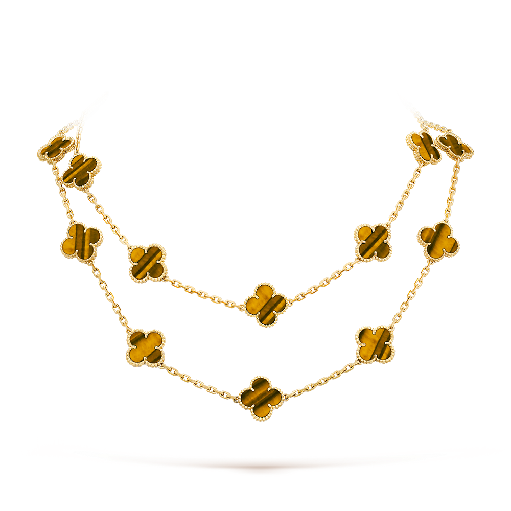 [Gaonasi]CLOVER 20 MOTIFS TIGER EYE ROSE GOLD