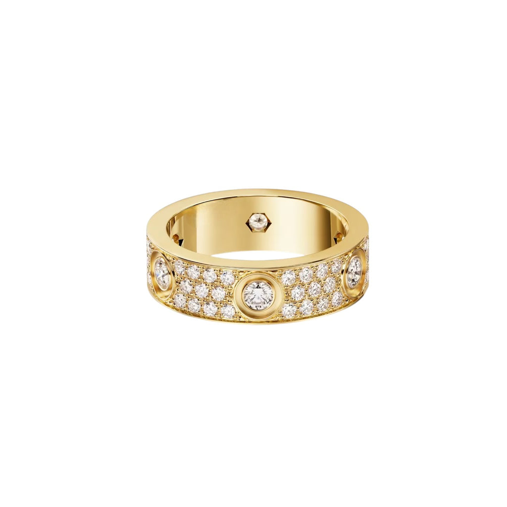 [Gaonasi Jewelry]LOVE 5.5MM FULL-PAVE 6-DIAMOND RING