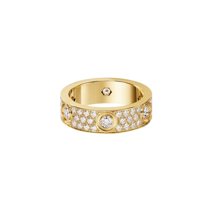 [Gaonasi Jewelry]LOVE 5.5MM FULL-PAVE 6-DIAMOND RING