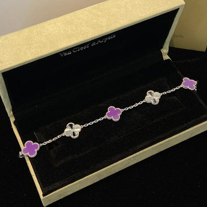 [Gaonasi] CLOVER 5 MOTIF VIOLET BRACELET COLLECTION