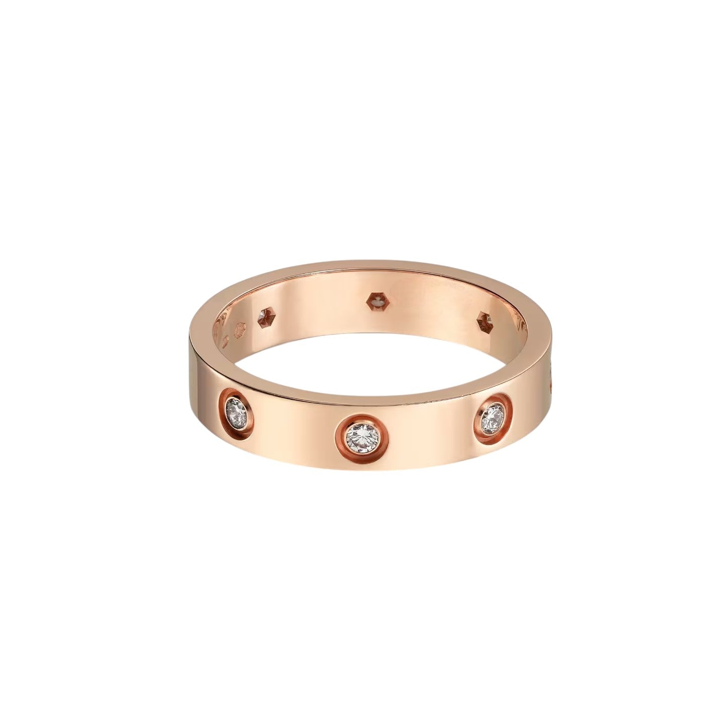 [Gaonasi Jewelry]LOVE 4MM 8 DIAMOND RING