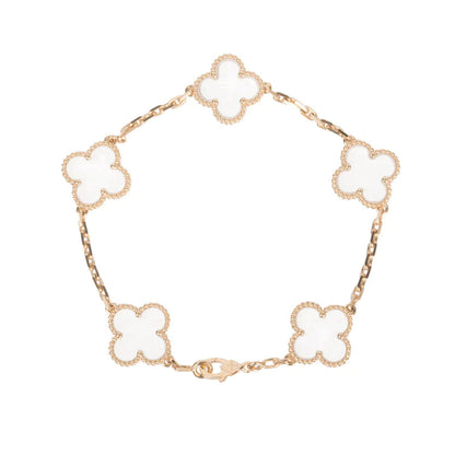 [Gaonasi]CLOVER 5 MOTIF ROCK CRYSTAL BRACELET