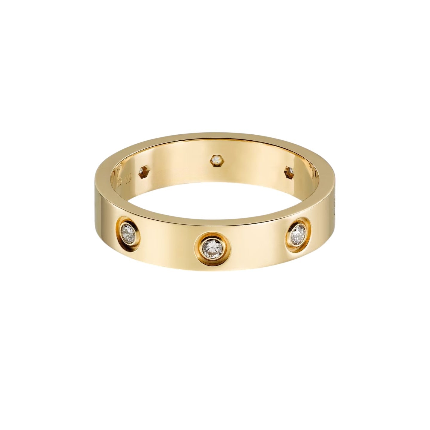 [Gaonasi Jewelry]LOVE 4MM 8 DIAMOND RING