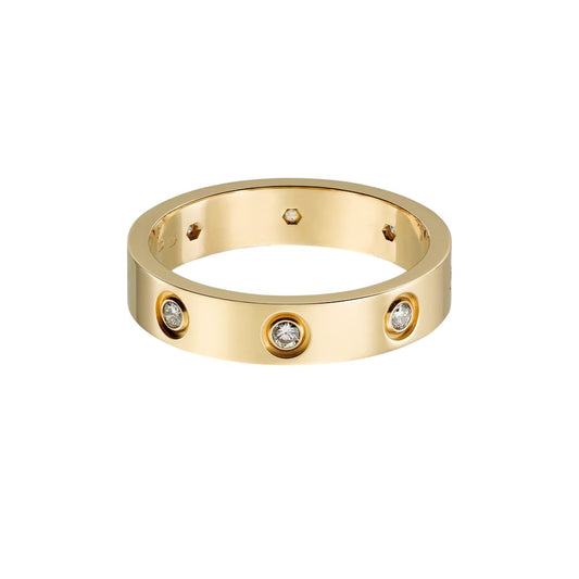 [Gaonasi Jewelry]LOVE 4MM 8 DIAMOND RING