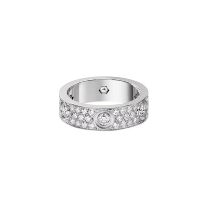 [Gaonasi Jewelry]LOVE 5.5MM FULL-PAVE 6-DIAMOND RING