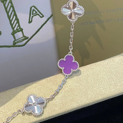 [Gaonasi] CLOVER 5 MOTIF VIOLET BRACELET COLLECTION