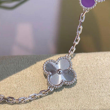 [Gaonasi] CLOVER 5 MOTIF VIOLET BRACELET COLLECTION