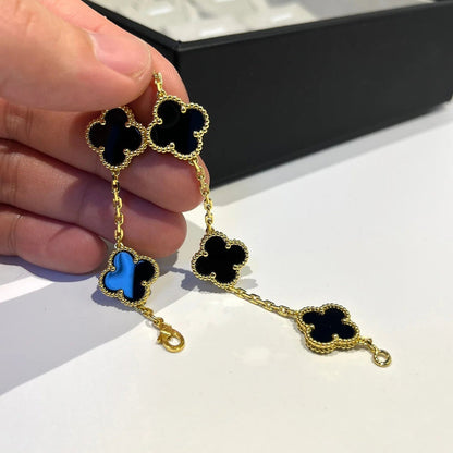 [Gaonasi] CLOVER 5 MOTIF ONYXS BRACELET COLLECTION