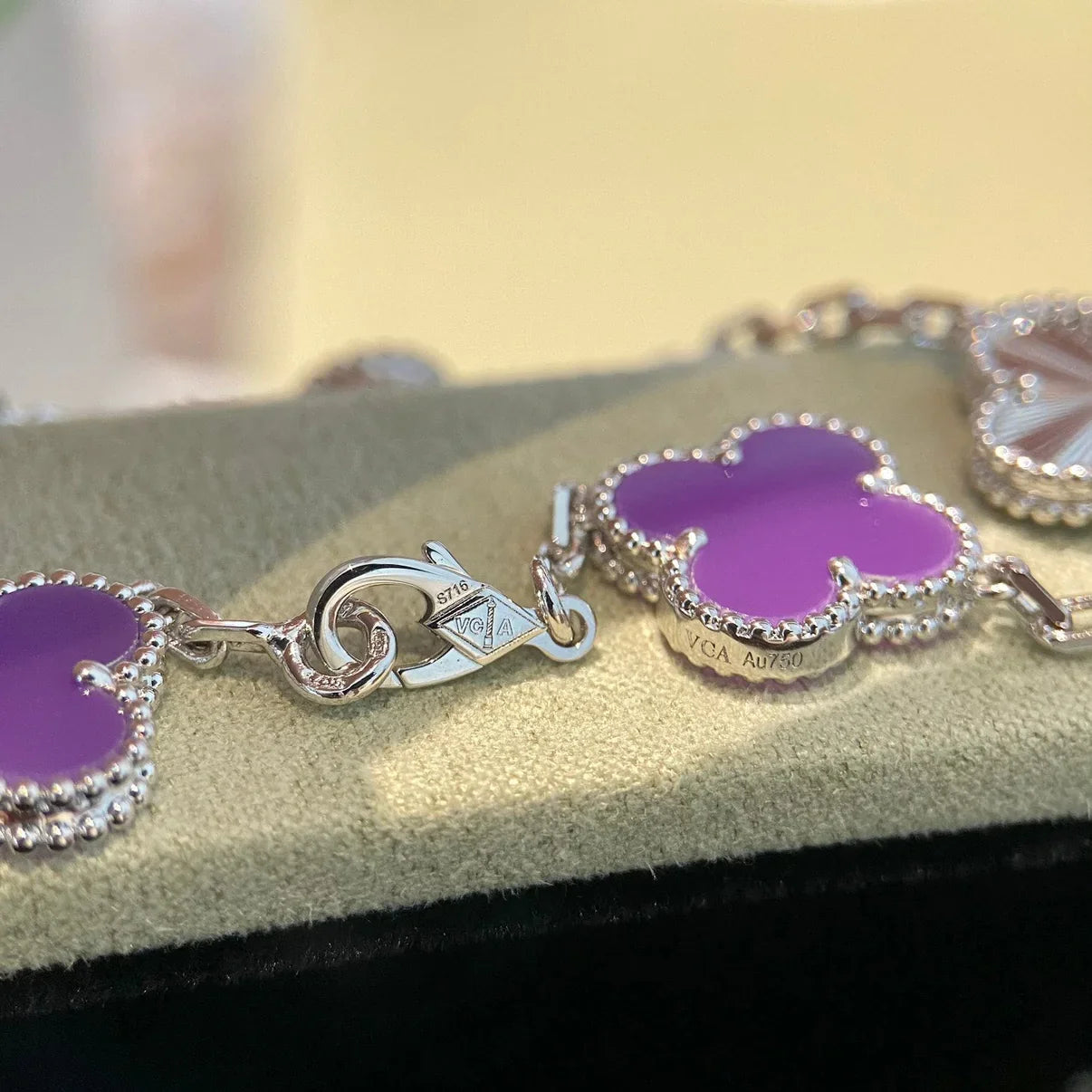 [Gaonasi] CLOVER 5 MOTIF VIOLET BRACELET COLLECTION