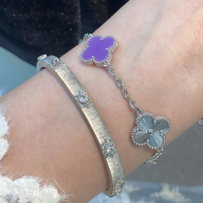 [Gaonasi] CLOVER 5 MOTIF VIOLET BRACELET COLLECTION