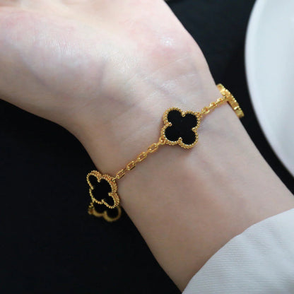 [Gaonasi] CLOVER 5 MOTIF ONYXS BRACELET COLLECTION