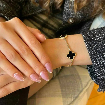 [Gaonasi] CLOVER 5 MOTIF ONYXS BRACELET COLLECTION