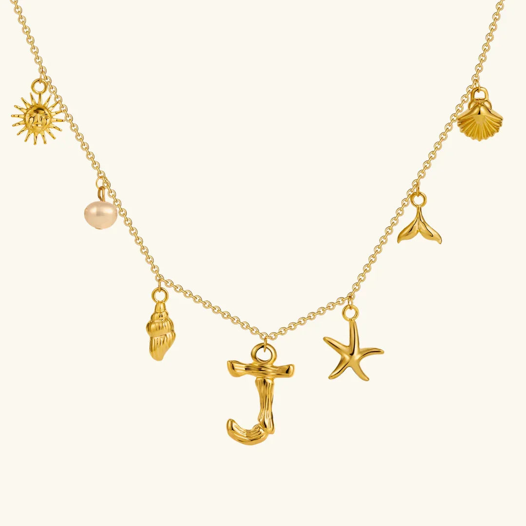 [Gaonasi]Avaria Ocean Initial Necklace
