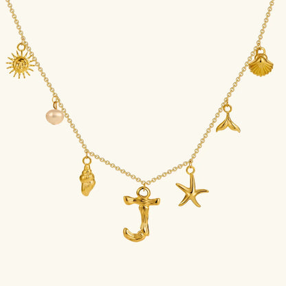 [Gaonasi]Avaria Ocean Initial Necklace