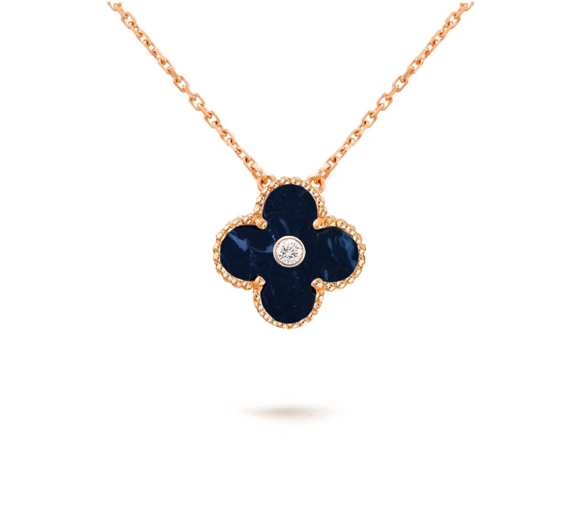 [Gaonasi]CLOVER 15MM DIAMOND SINGLE FLOWER NECKLACE COLLECTION