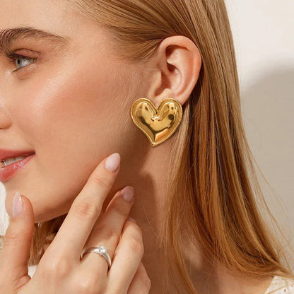 [Gaonasi]Liora Gold Heart Earrings